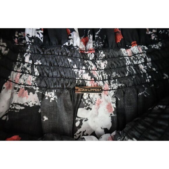 Adan Lippes Women's Sz M Black Floral Print Off-the-Shoulder Poplin Top $1,919 - Picture 3 of 7